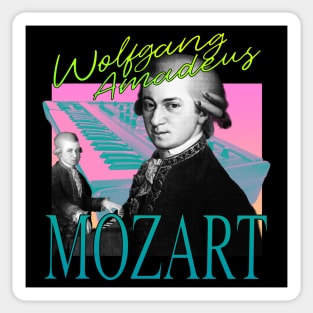 Wolfgang Amadeus Mozart - Retro 80's Synth Band Neon Aesthetic Sticker